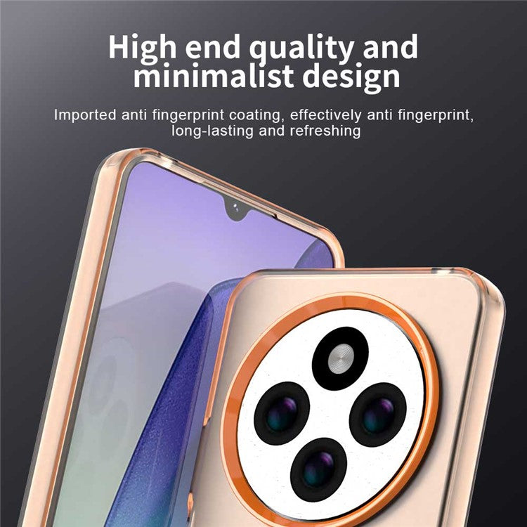 For Xiaomi Poco C75 4G / Redmi 14R 5G / 14C 4G Case Compatible with MagSafe PC+TPU+PET Anti-Drop Phone Cover - Orange