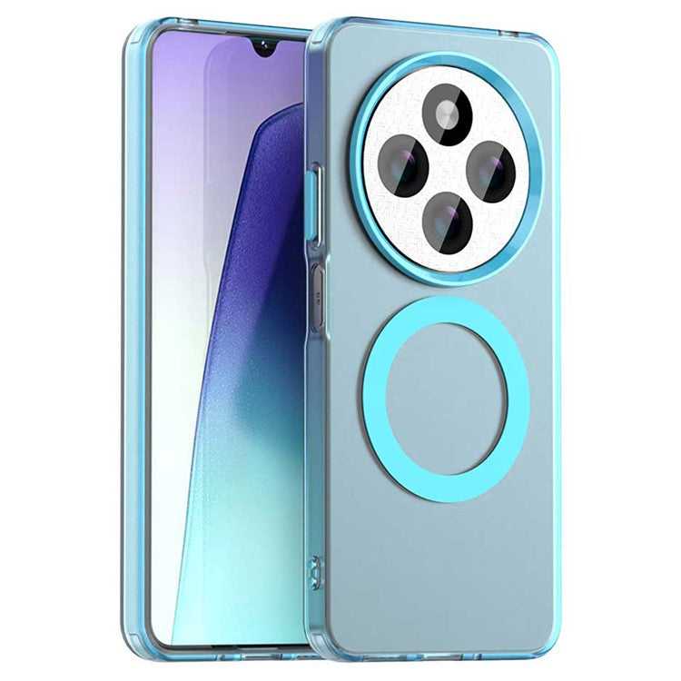 For Xiaomi Poco C75 4G / Redmi 14R 5G / 14C 4G Case Compatible with MagSafe PC+TPU+PET Anti-Drop Phone Cover - Blue