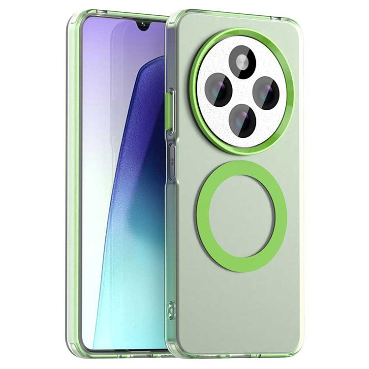 For Xiaomi Poco C75 4G / Redmi 14R 5G / 14C 4G Case Compatible with MagSafe PC+TPU+PET Anti-Drop Phone Cover - Green