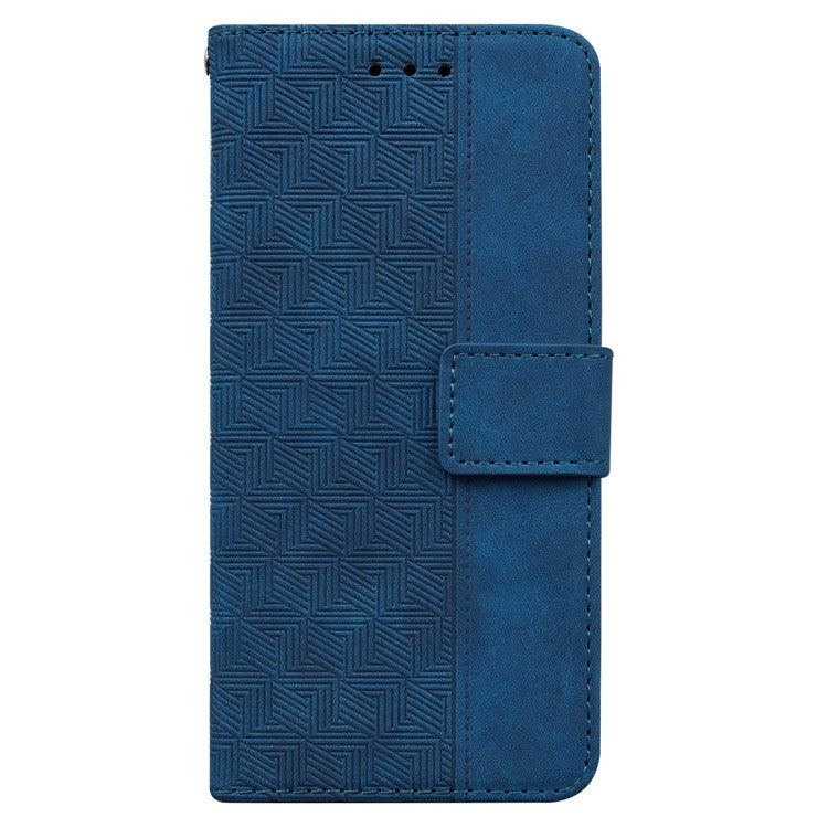 For Google Pixel 9a Case Geometry Pattern Leather Wallet Phone Cover - Blue