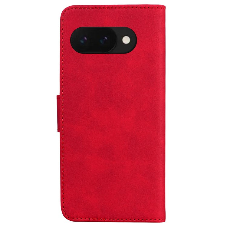 For Google Pixel 9a Stand Case PU Leather Phone Cover Butterfly Printed - Red