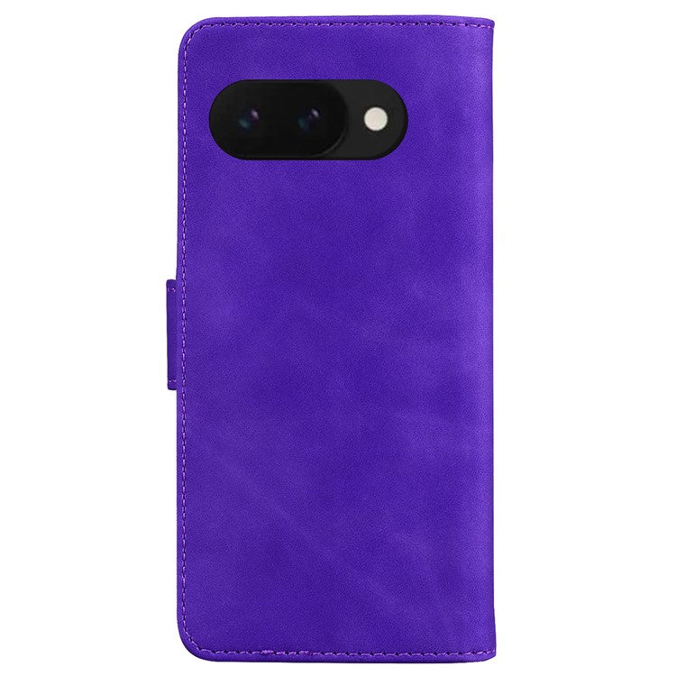 For Google Pixel 9a Stand Case PU Leather Phone Cover Butterfly Printed - Purple