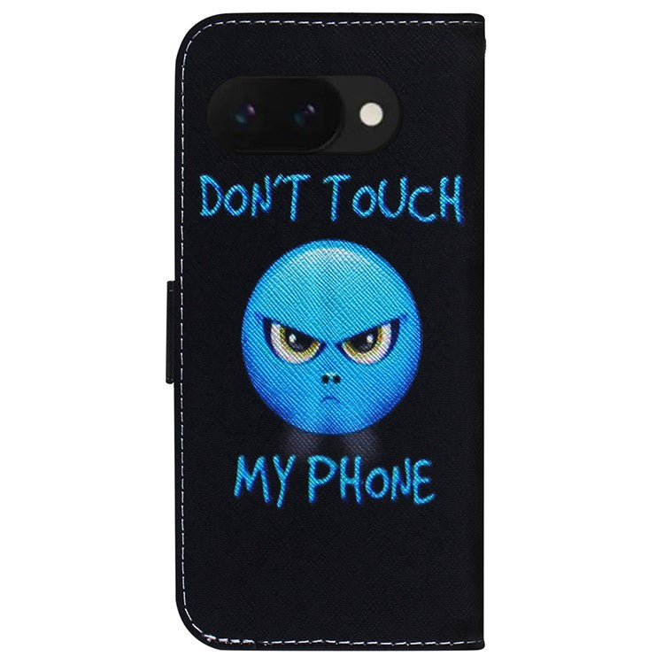 For Google Pixel 9a Wallet Case Pattern Print Leather Phone Cover - Don't Touch My Phone