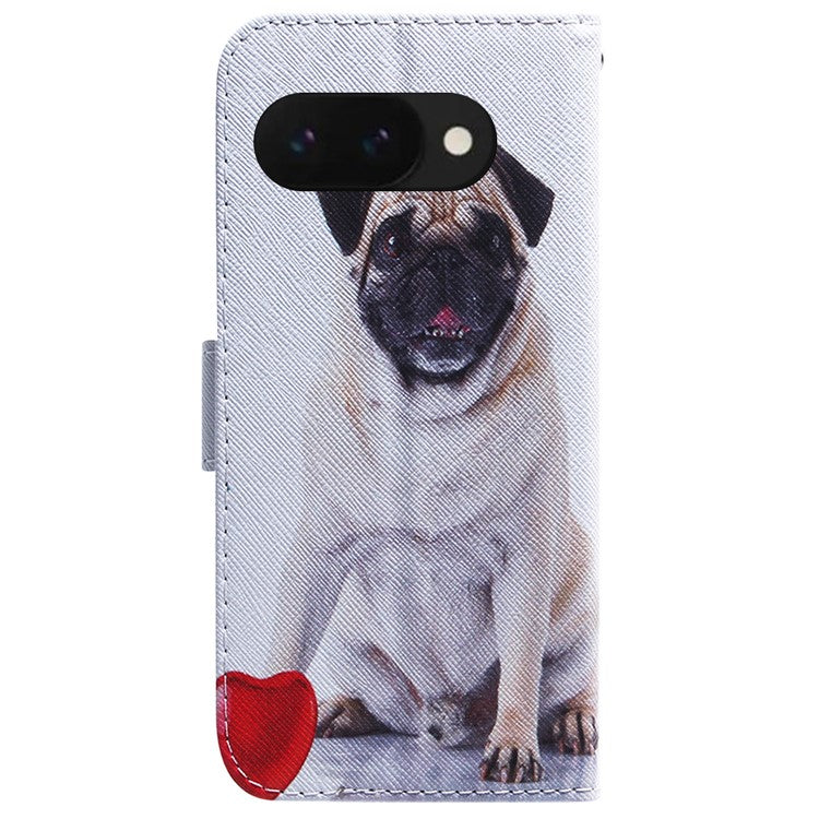 For Google Pixel 9a Wallet Case Pattern Print Leather Phone Cover - Dog