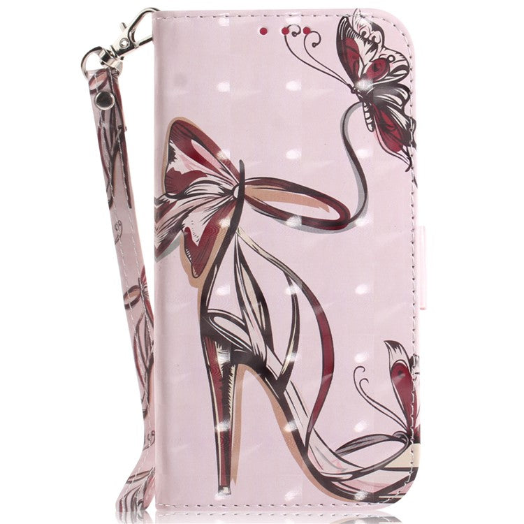 For Google Pixel 9a Case Pattern Printing Leather Wallet Phone Cover - Butterfly High Heels