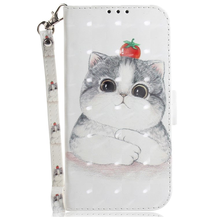 For Google Pixel 9a Case Pattern Printing Leather Wallet Phone Cover - Cute Cat