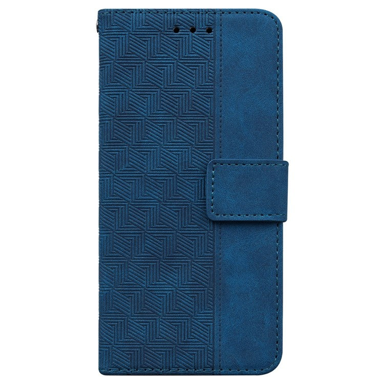 For Xiaomi Redmi Note 14 5G / 14 4G Case Geometry Pattern Leather Wallet Phone Cover - Blue