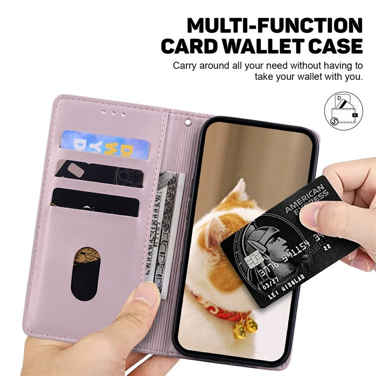 For Xiaomi Redmi Note 14 5G / 14 4G Case RFID Blocking Kitten Pattern TPU+PU Leather Phone Cover - Pink