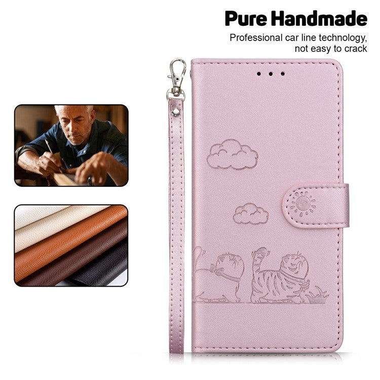 For Xiaomi Redmi Note 14 5G / 14 4G Case RFID Blocking Kitten Pattern TPU+PU Leather Phone Cover - Pink