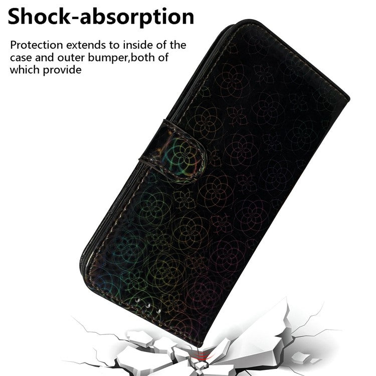 For Xiaomi Redmi Note 14 5G Stand Case Dazzling Flower Leather Phone Cover - Black