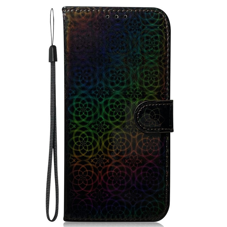 For Xiaomi Redmi Note 14 5G Stand Case Dazzling Flower Leather Phone Cover - Black