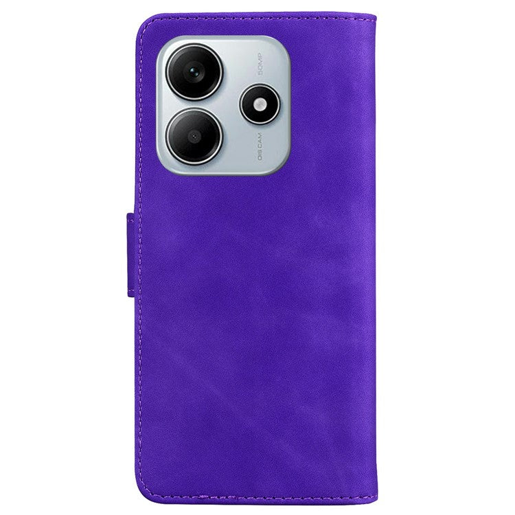 For Xiaomi Redmi Note 14 5G Stand Case PU Leather Phone Cover Butterfly Printed - Purple