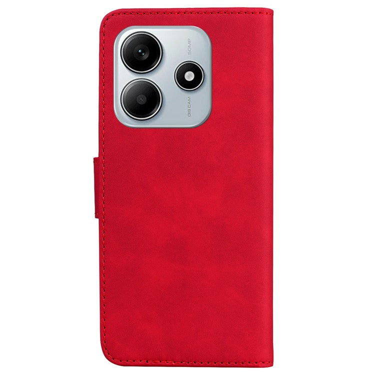 For Xiaomi Redmi Note 14 5G Stand Case PU Leather Phone Cover Butterfly Printed - Red