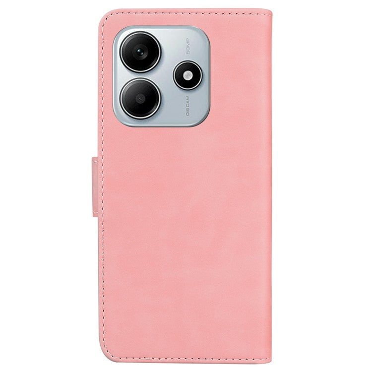 For Xiaomi Redmi Note 14 5G Stand Case PU Leather Phone Cover Butterfly Printed - Pink