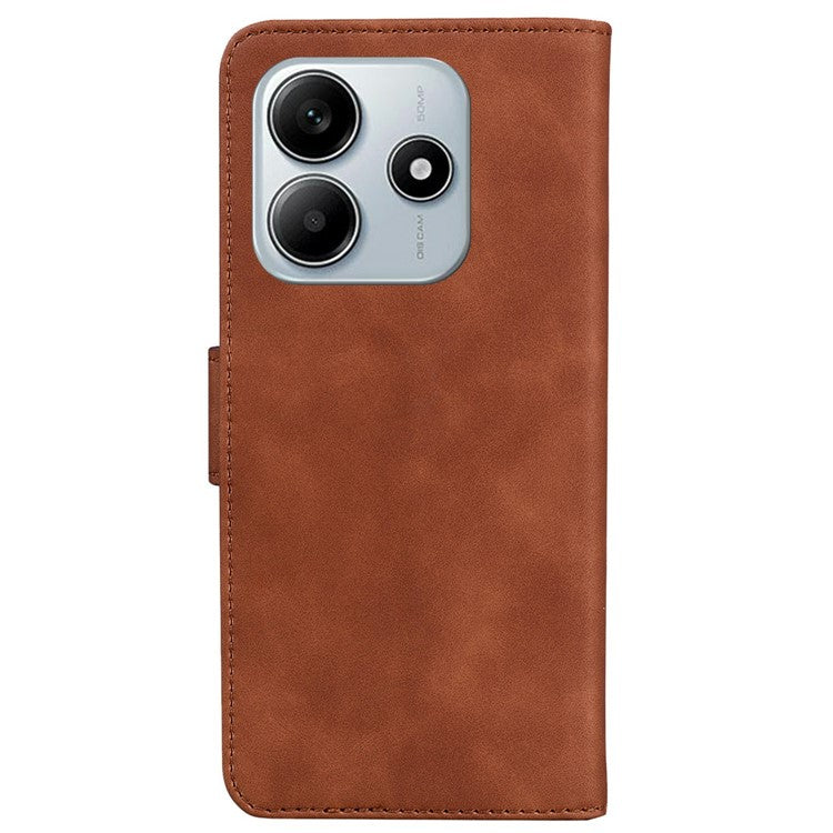 For Xiaomi Redmi Note 14 5G Stand Case PU Leather Phone Cover Butterfly Printed - Brown