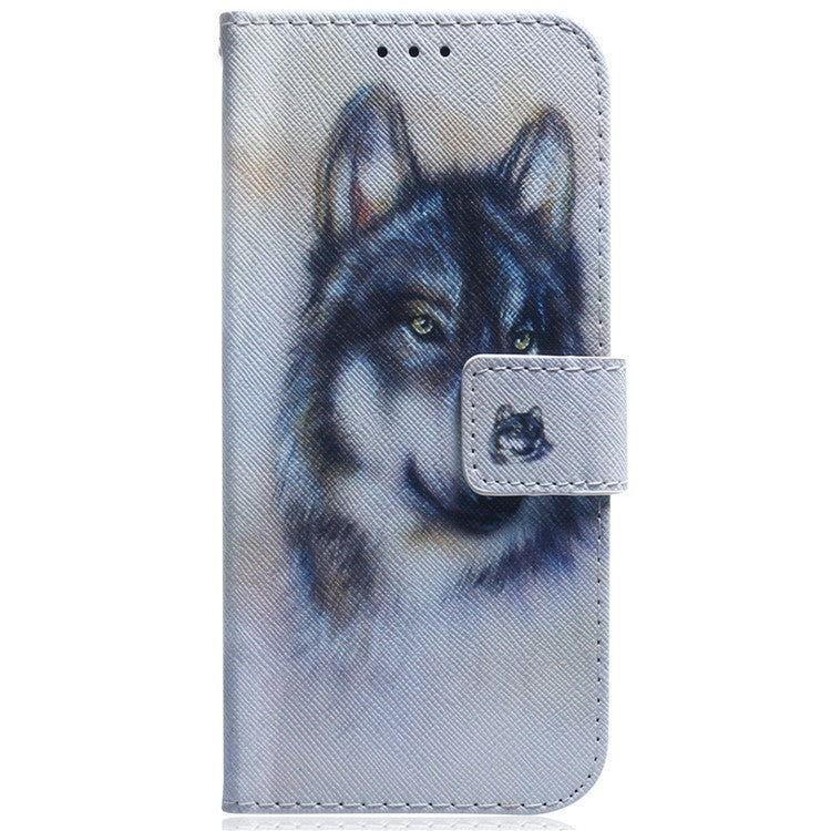 For Xiaomi Redmi Note 14 5G Wallet Case Pattern Print Leather Phone Cover - Wolf