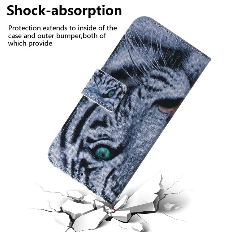 For Xiaomi Redmi Note 14 5G Wallet Case Pattern Print Leather Phone Cover - Tiger