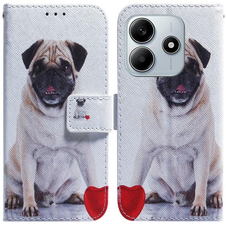 For Xiaomi Redmi Note 14 5G Wallet Case Pattern Print Leather Phone Cover - Dog