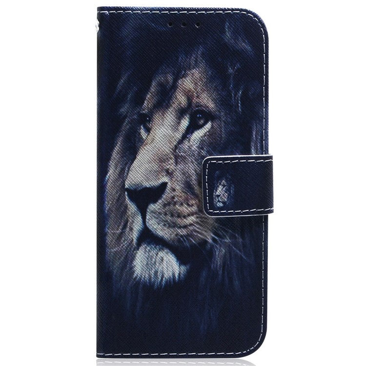 For Xiaomi Redmi Note 14 5G Wallet Case Pattern Print Leather Phone Cover - Lion