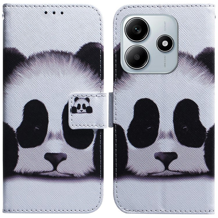 For Xiaomi Redmi Note 14 5G Wallet Case Pattern Print Leather Phone Cover - Panda