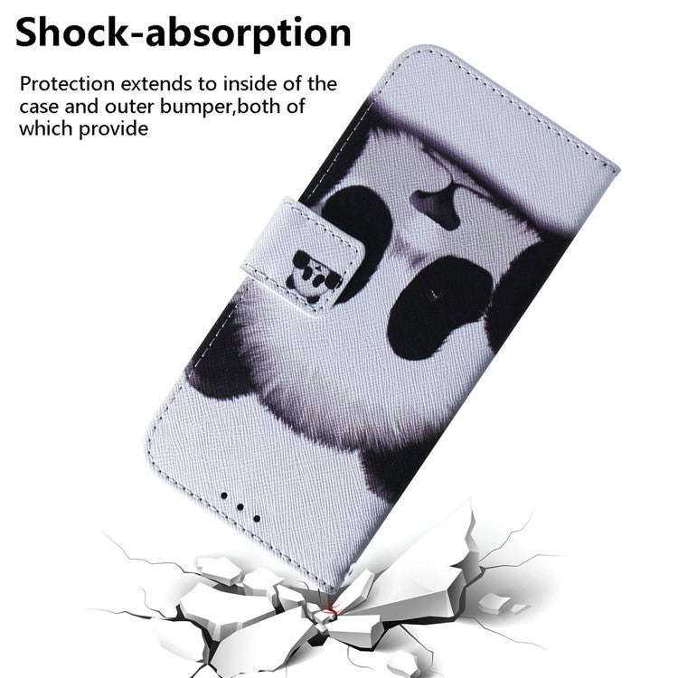 For Xiaomi Redmi Note 14 5G Wallet Case Pattern Print Leather Phone Cover - Panda