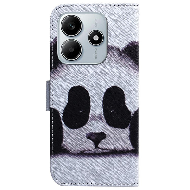 For Xiaomi Redmi Note 14 5G Wallet Case Pattern Print Leather Phone Cover - Panda