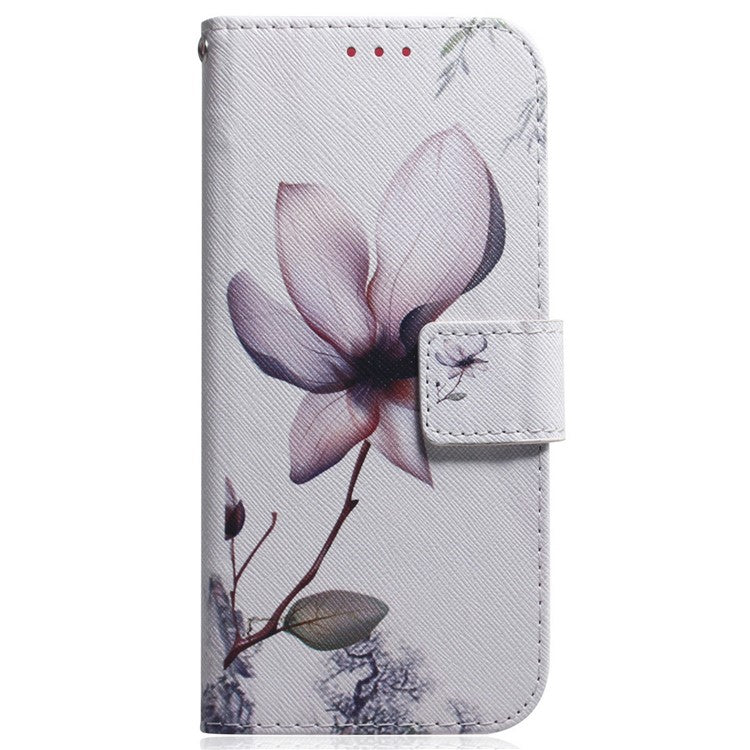 For Xiaomi Redmi Note 14 5G Wallet Case Pattern Print Leather Phone Cover - Pink Flower