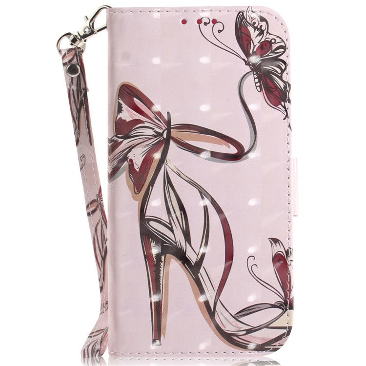 For Xiaomi Redmi Note 14 5G / 14 4G Case Pattern Printing Leather Wallet Phone Cover - Butterfly High Heels