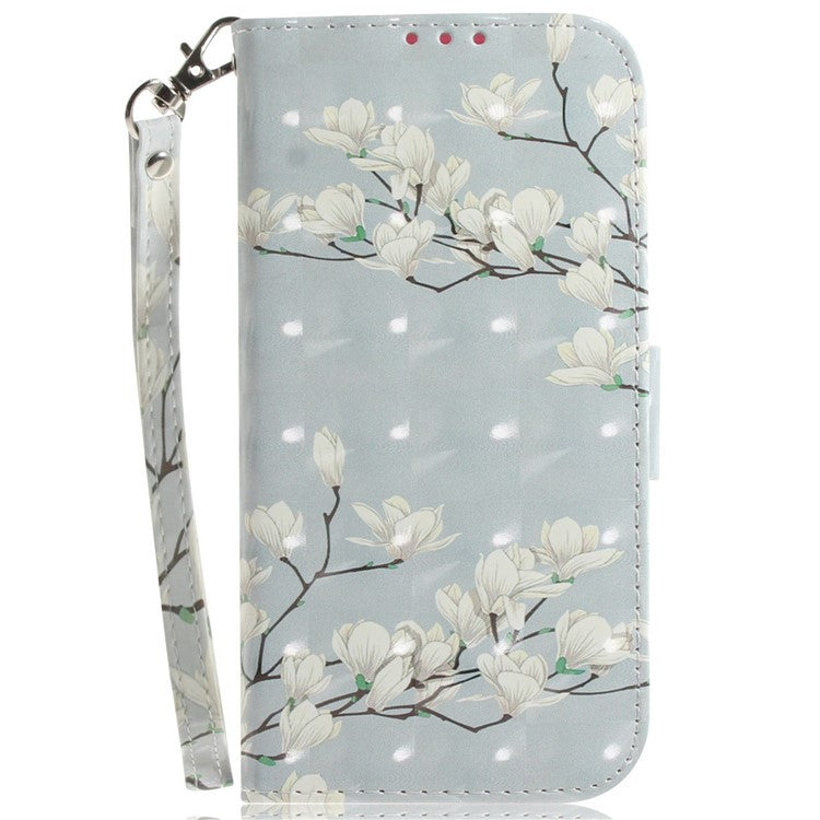 For Xiaomi Redmi Note 14 5G / 14 4G Case Pattern Printing Leather Wallet Phone Cover - Magnolia