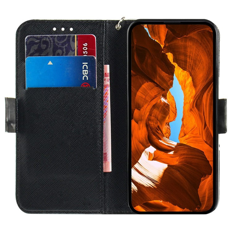 For Xiaomi Redmi Note 14 5G / 14 4G Case Pattern Printing Leather Wallet Phone Cover - Peacock Wreath