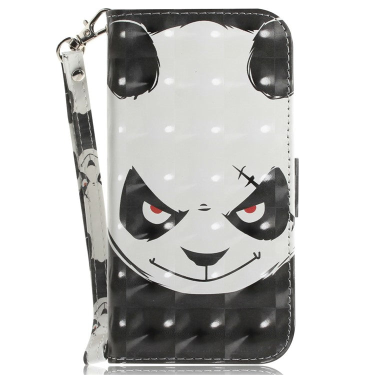 For Xiaomi Redmi Note 14 5G / 14 4G Case Pattern Printing Leather Wallet Phone Cover - Angry Panda