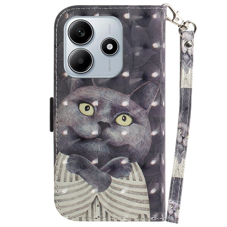 For Xiaomi Redmi Note 14 5G / 14 4G Case Pattern Printing Leather Wallet Phone Cover - Embracing Cat