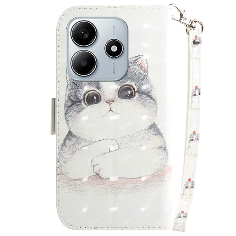 For Xiaomi Redmi Note 14 5G / 14 4G Case Pattern Printing Leather Wallet Phone Cover - Cute Cat