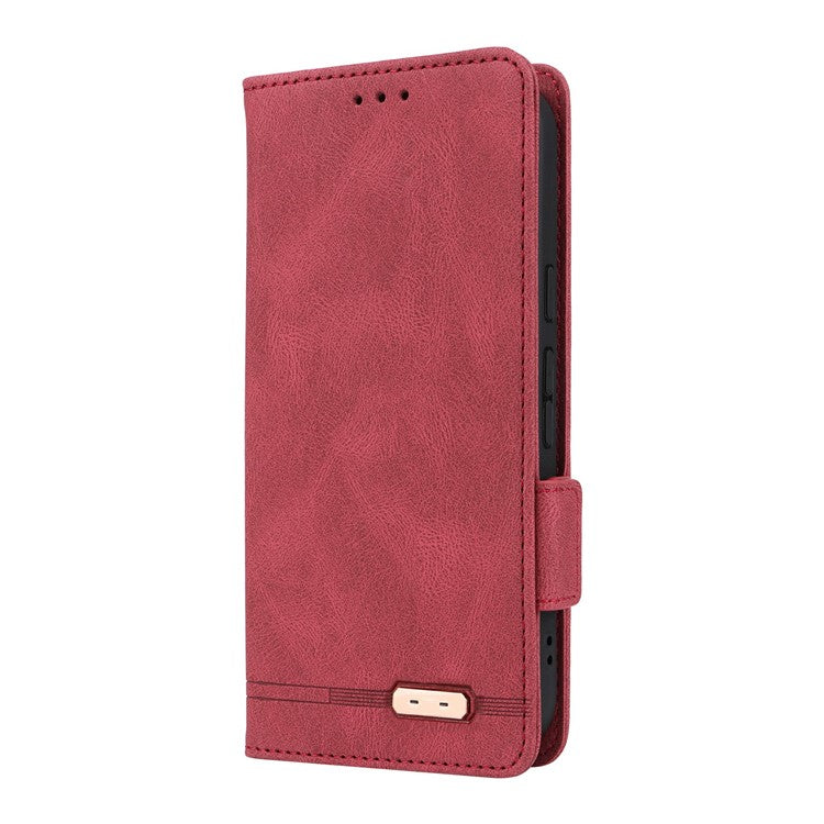 For Google Pixel 9a Case Leather Wallet Flip Phone Cover with Hardware Decor - Rose