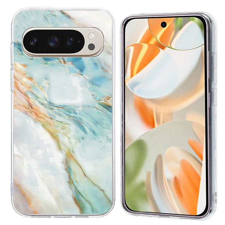 For Google Pixel 9 Pro XL Case Pattern Printing Shockproof Soft TPU Phone Cover - Oil Painting Marble