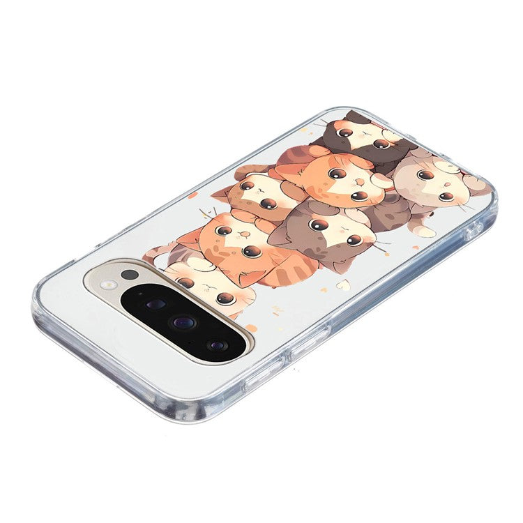 For Google Pixel 9 Pro XL Case Pattern Printing Shockproof Soft TPU Phone Cover - Multiple Kittens