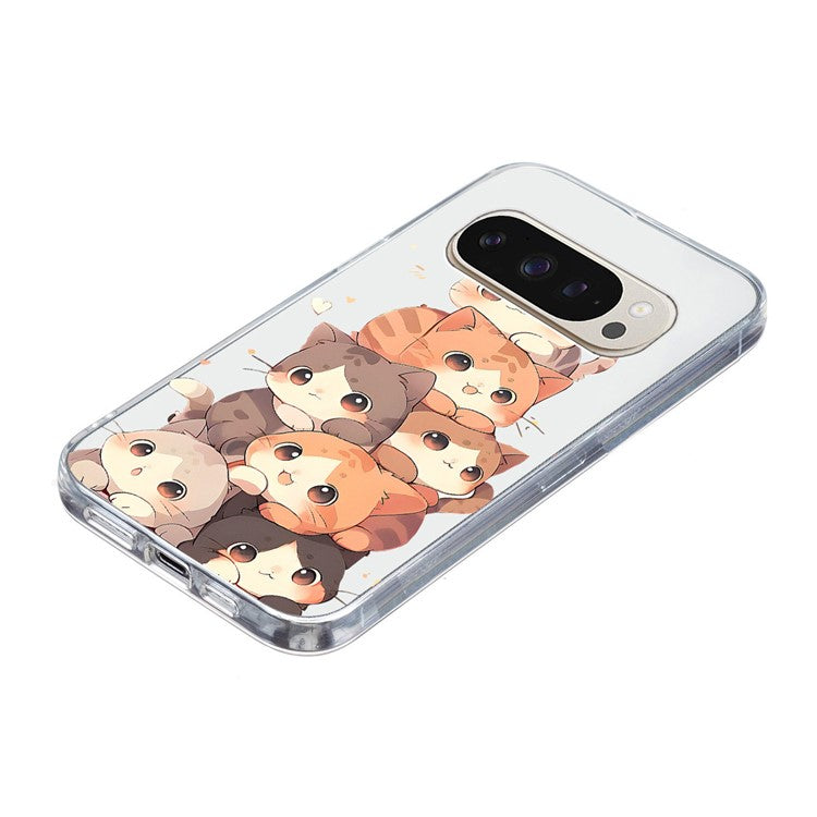 For Google Pixel 9 Pro XL Case Pattern Printing Shockproof Soft TPU Phone Cover - Multiple Kittens