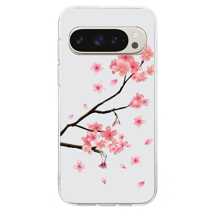 For Google Pixel 9 Pro XL Case Pattern Printing Shockproof Soft TPU Phone Cover - Plum Blossom