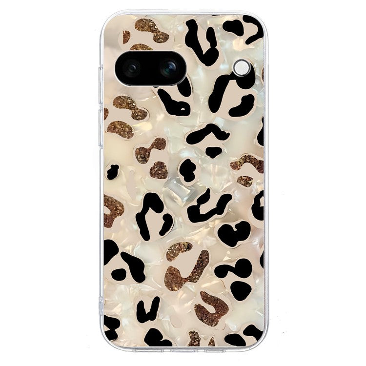 For Google Pixel 9a Case Pattern Printing Shockproof Soft TPU Phone Cover - Leopard Print