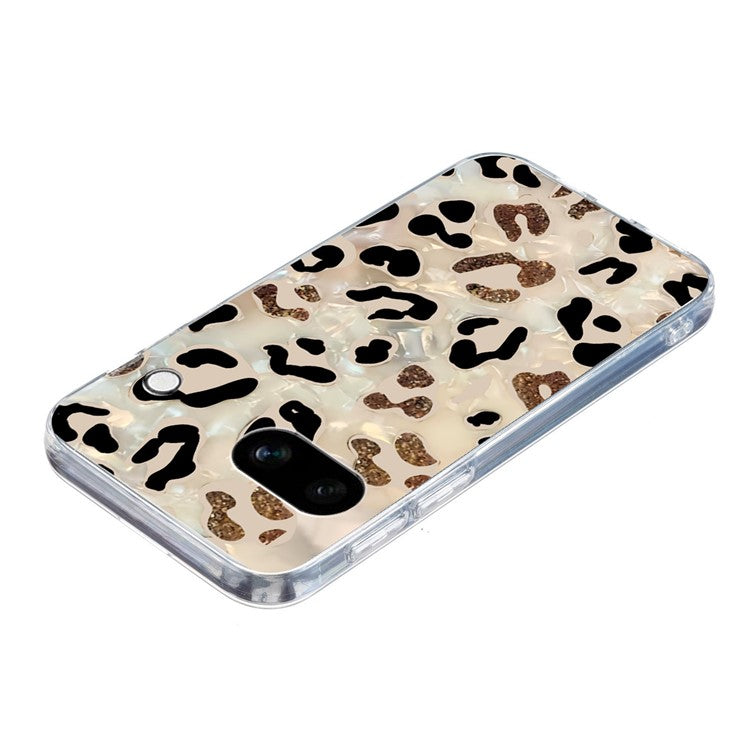 For Google Pixel 9a Case Pattern Printing Shockproof Soft TPU Phone Cover - Leopard Print