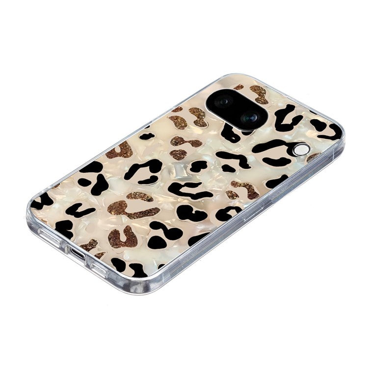 For Google Pixel 9a Case Pattern Printing Shockproof Soft TPU Phone Cover - Leopard Print