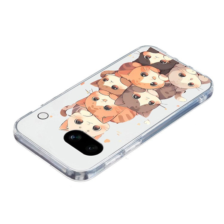 For Google Pixel 9a Case Pattern Printing Shockproof Soft TPU Phone Cover - Multiple Kittens