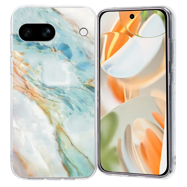 For Google Pixel 9a Case Pattern Printing Shockproof Soft TPU Phone Cover - Oil Painting Marble