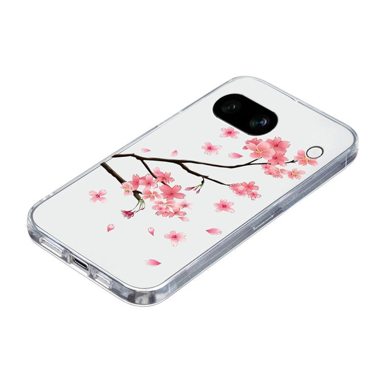 For Google Pixel 9a Case Pattern Printing Shockproof Soft TPU Phone Cover - Plum Blossom