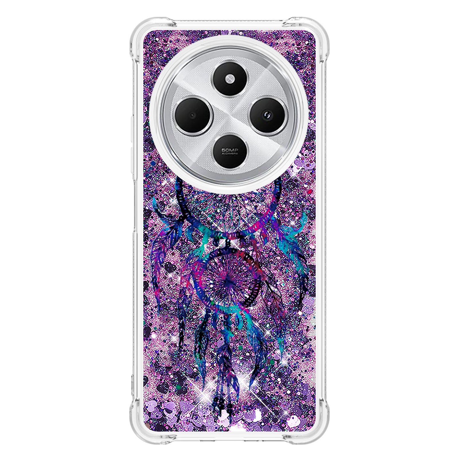 For Xiaomi Poco C75 4G / Xiaomi Redmi 14R 5G / Xiaomi Redmi 14C 4G Case YB Quicksand Series-2  Liquid Quicksand Pattern TPU Phone Cover - Wind Chimes