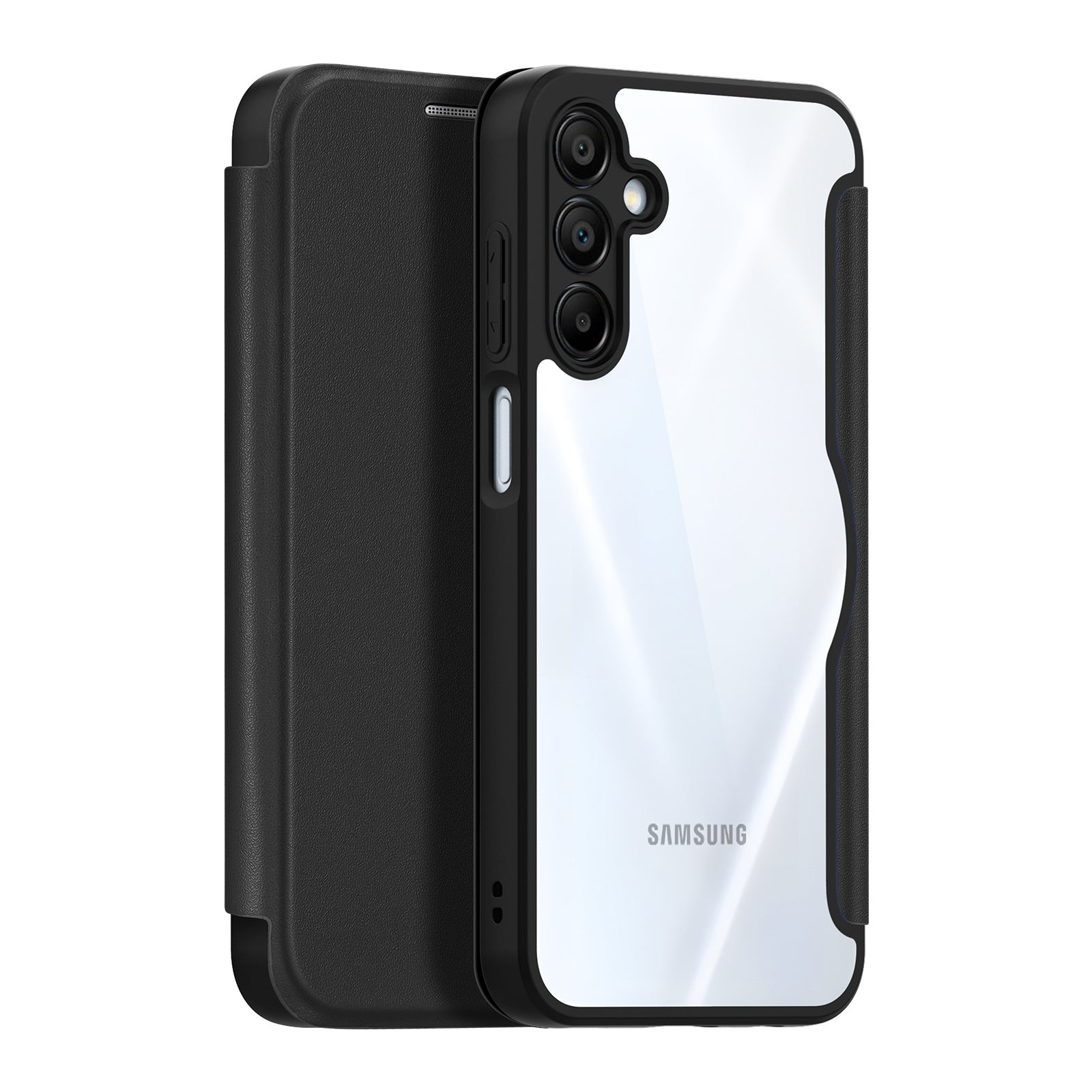 For Samsung Galaxy A16 4G / Galaxy A16 5G Case DUX DUCIS Skin X Pro Series Leather Flip Cover Stand with Card Slots - Black