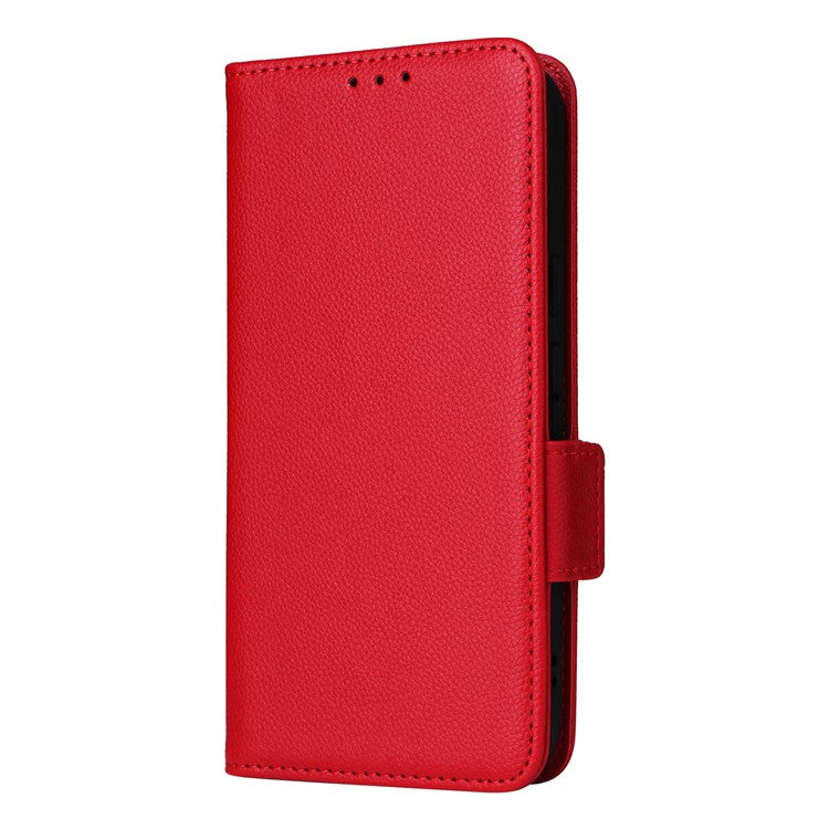 For Google Pixel 9a Case Litchi Texture PU Leather Wallet Flip Phone Cover - Red