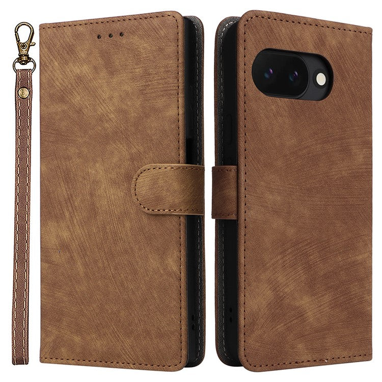 For Google Pixel 9a Wallet Case RFID Blocking PU Leather Cover Stand View - Brown