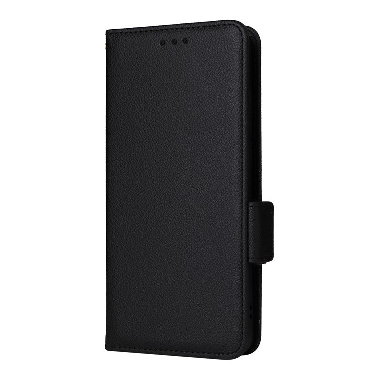 For vivo X200 5G Case Litchi Texture PU Leather Wallet Flip Phone Cover - Black