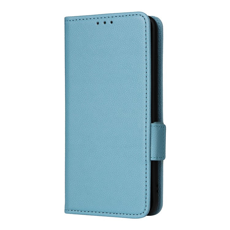 For vivo X200 5G Case Litchi Texture PU Leather Wallet Flip Phone Cover - Baby Blue